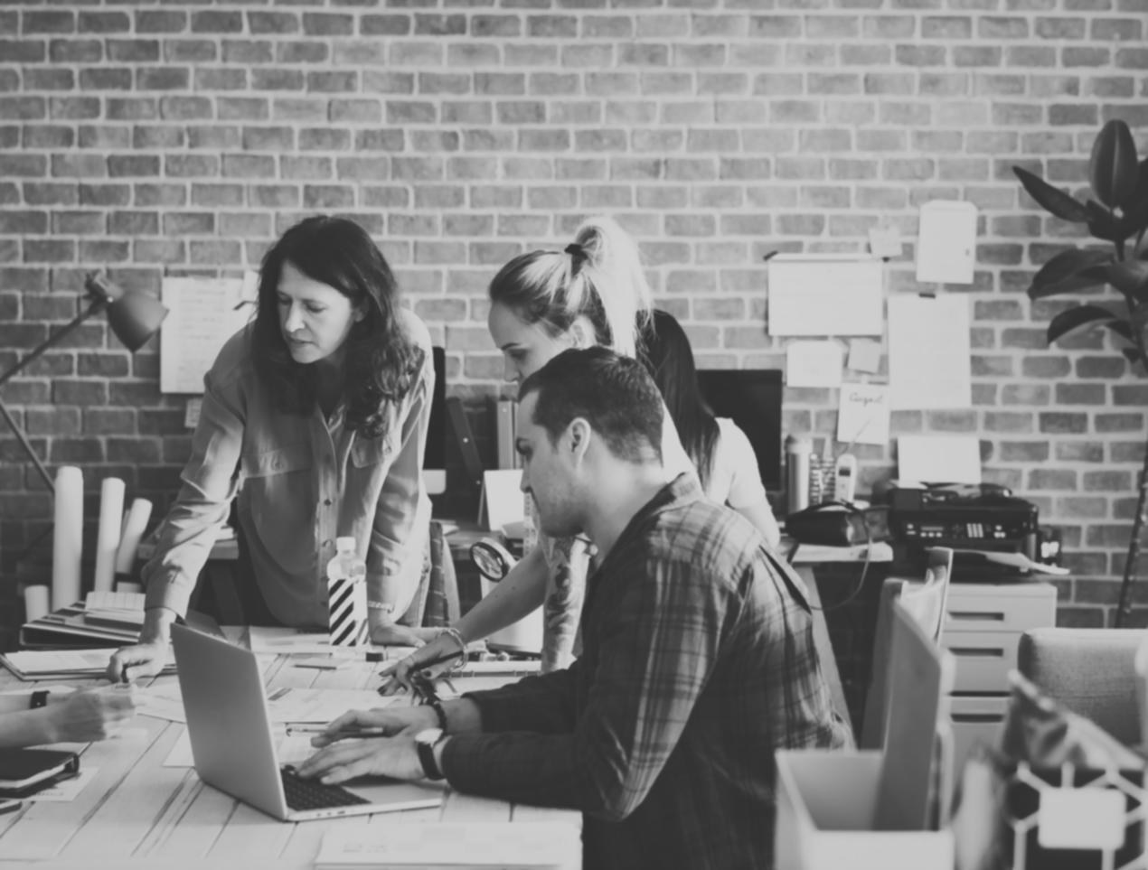 Profesionales trabajando en estrategias financieras